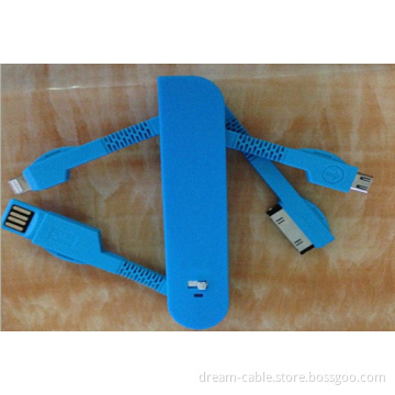 Swiss Folding Saber Design 3 in 1 USB Cable for Apple and Samsung